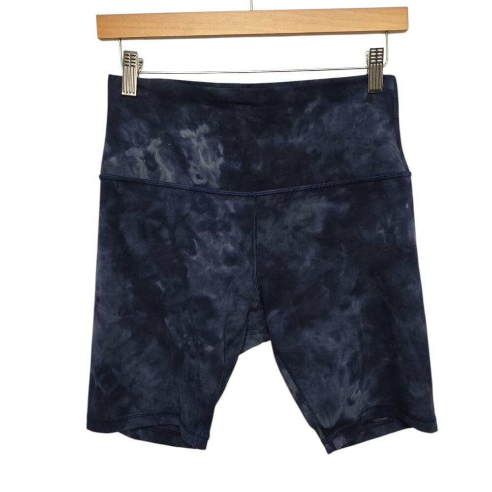 lululemon athletica Navy Tie-Dye High-Rise Bike Shorts